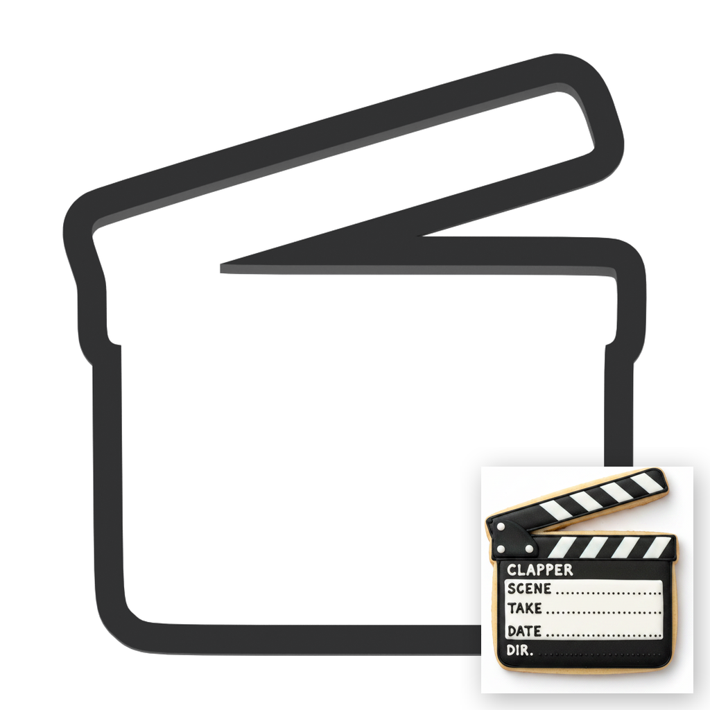 Clapperboard Cookie Cutter with Easy Push Design — main photo