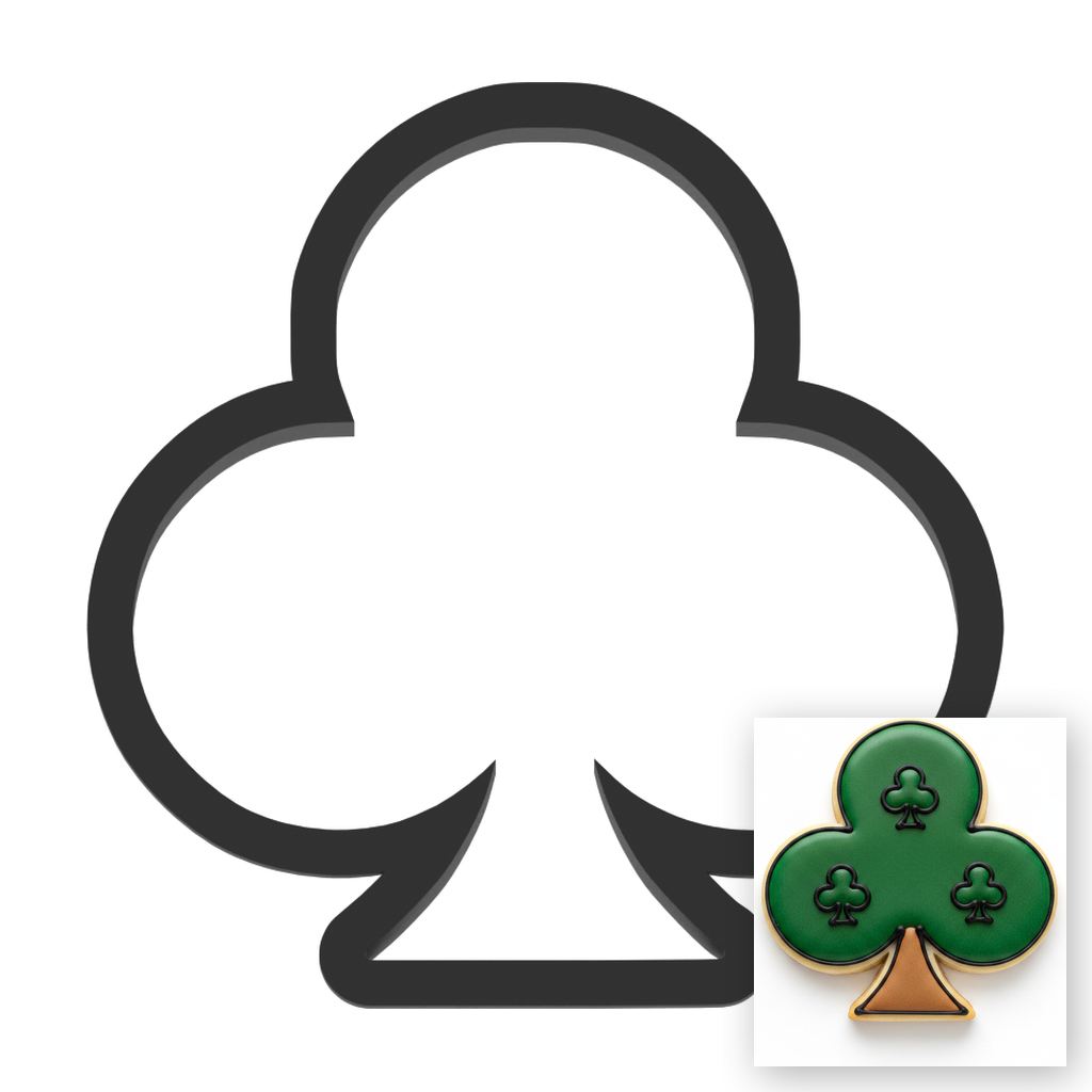 Club Symbol Cards Cookie Cutter with Easy Push Design — main photo