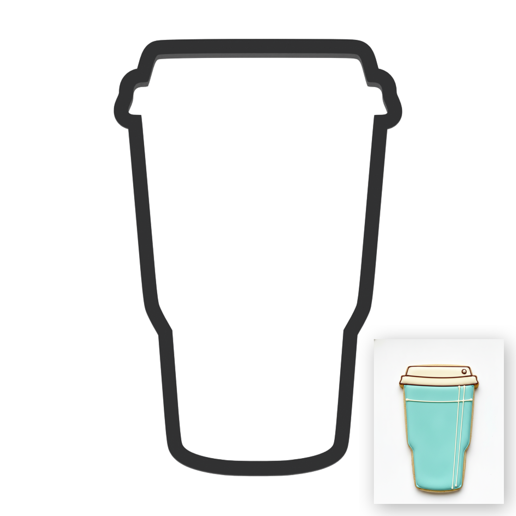Coffee Cup Tumbler Or Travel Mug Cookie Cutter with Easy Push Design — main photo