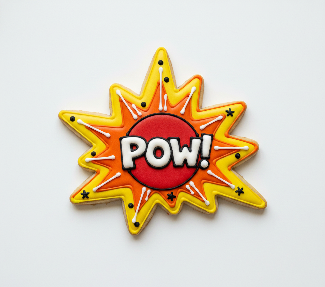 Comic Pow Cookie Cutter with Easy Push Design — photo 2