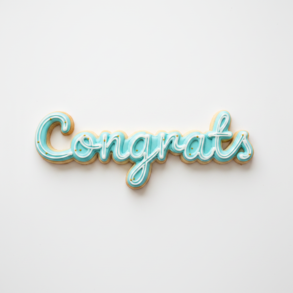 Congrats Word Outline Cookie Cutter with Easy Push Design — photo 2