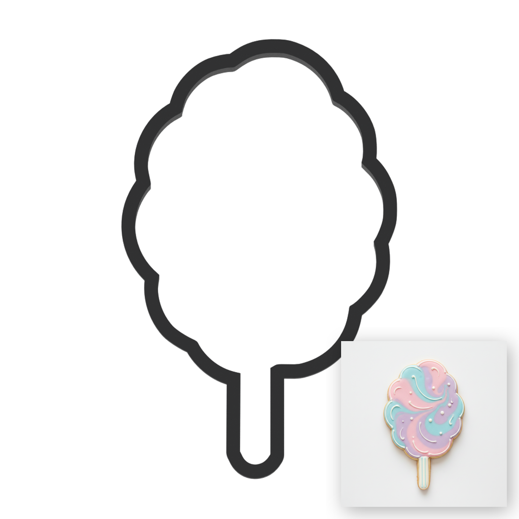 Cotton Candy Cookie Cutter with Easy Push Design — main photo