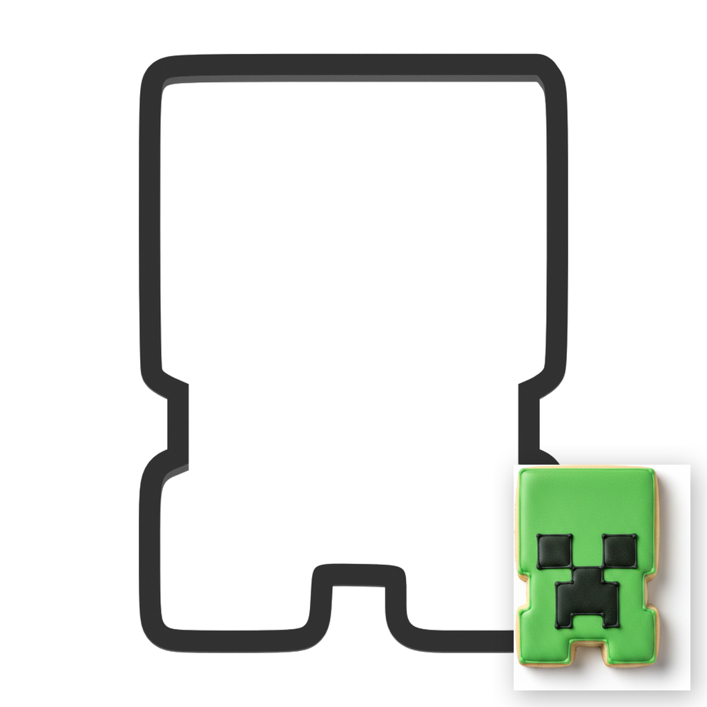 Creeper Cookie Cutter with Easy Push Design — main photo