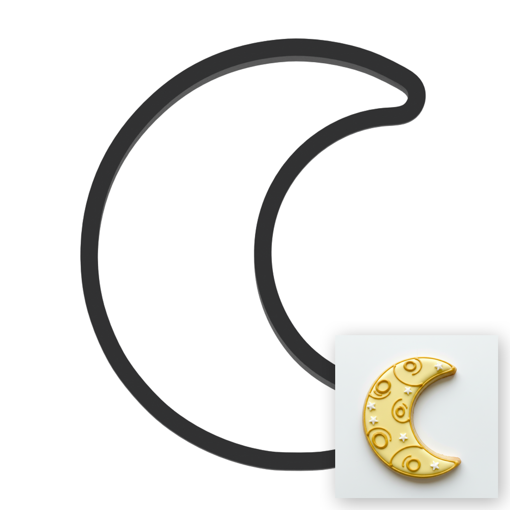 Crescent Moon Cookie Cutter with Easy Push Design — main photo