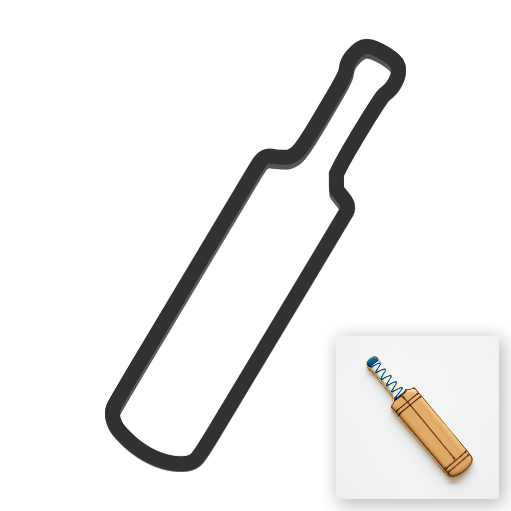 Cricket Bat Cookie Cutter with Easy Push Design — main photo