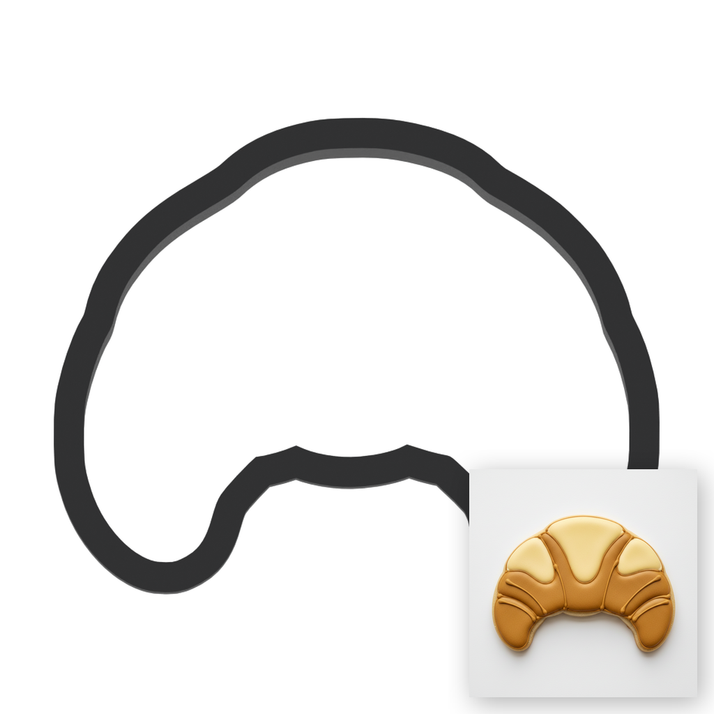 Croissant Cookie Cutter with Easy Push Design — main photo