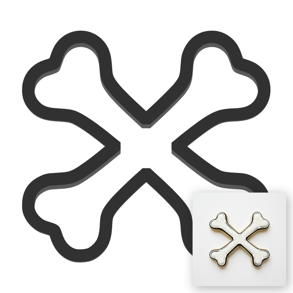 Crossbones Cookie Cutter with Easy Push Design — main photo