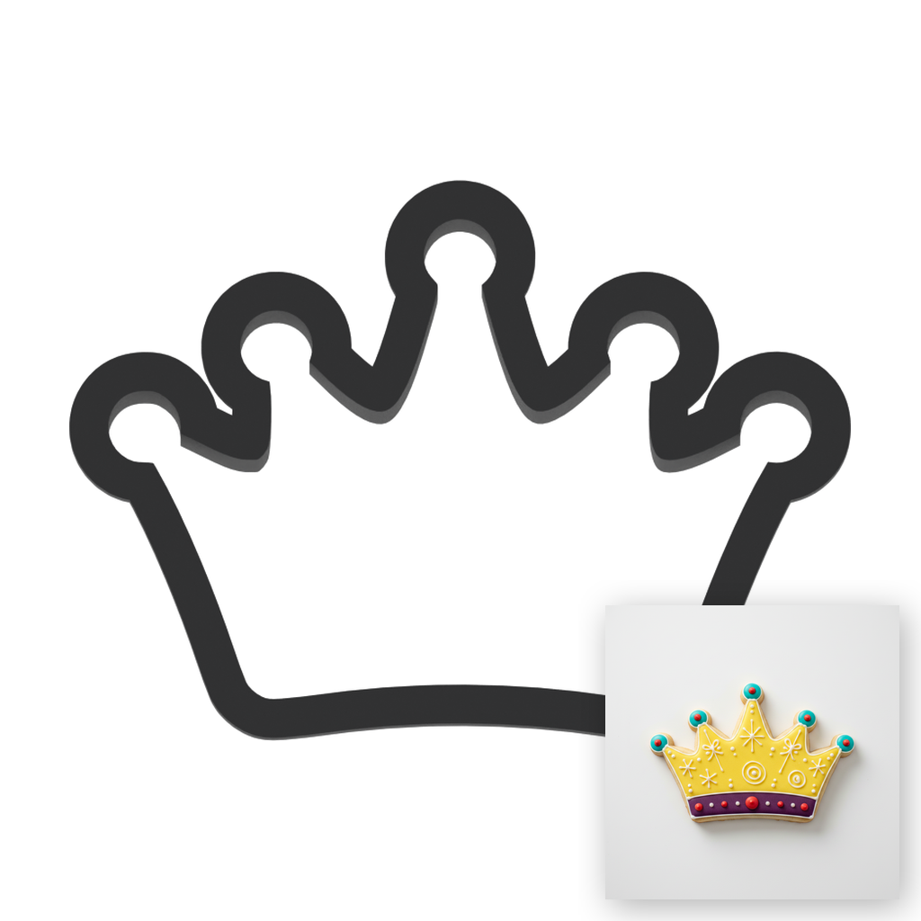 Crown Cookie Cutter with Easy Push Design — main photo