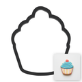 Cupcake Cookie Cutter with Easy Push Design — main photo