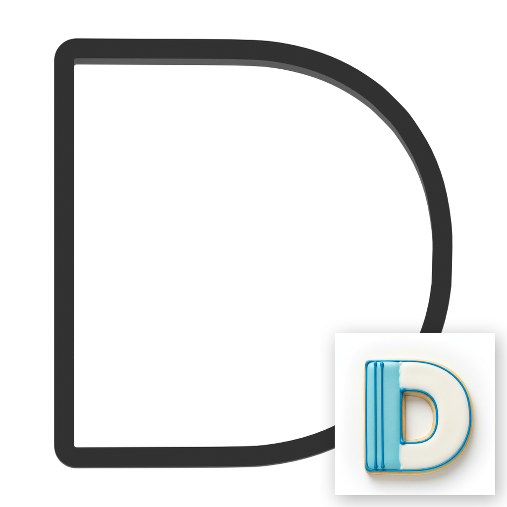 D Capital Block Letter Cookie Cutter with Easy Push Design — main photo
