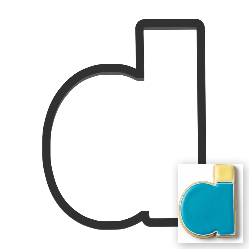 d Lowercase Block Letter Cookie Cutter with Easy Push Design — main photo