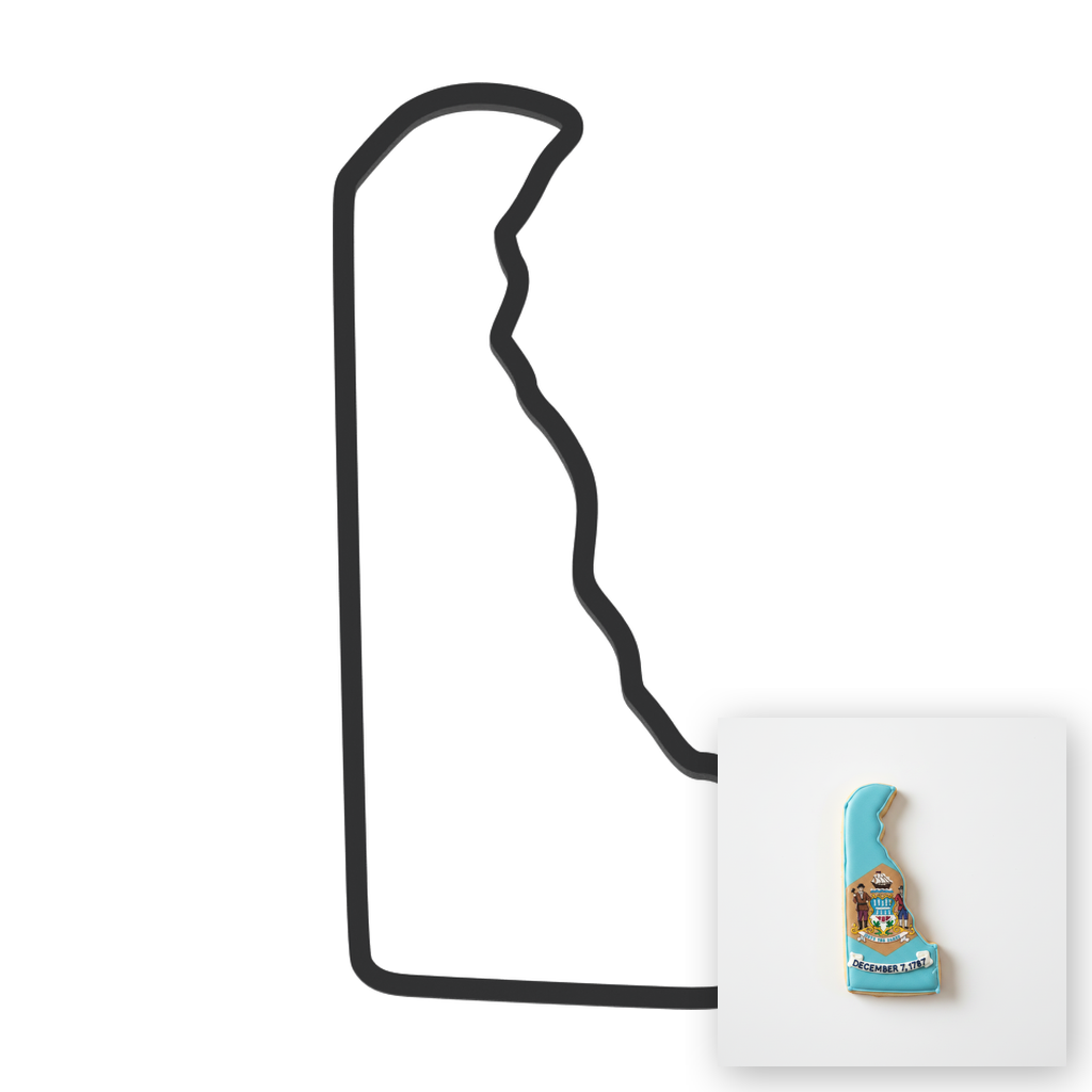Delaware State Cookie Cutter with Easy Push Design — main photo