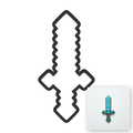 Diamond Sword Cookie Cutter with Easy Push Design — main photo