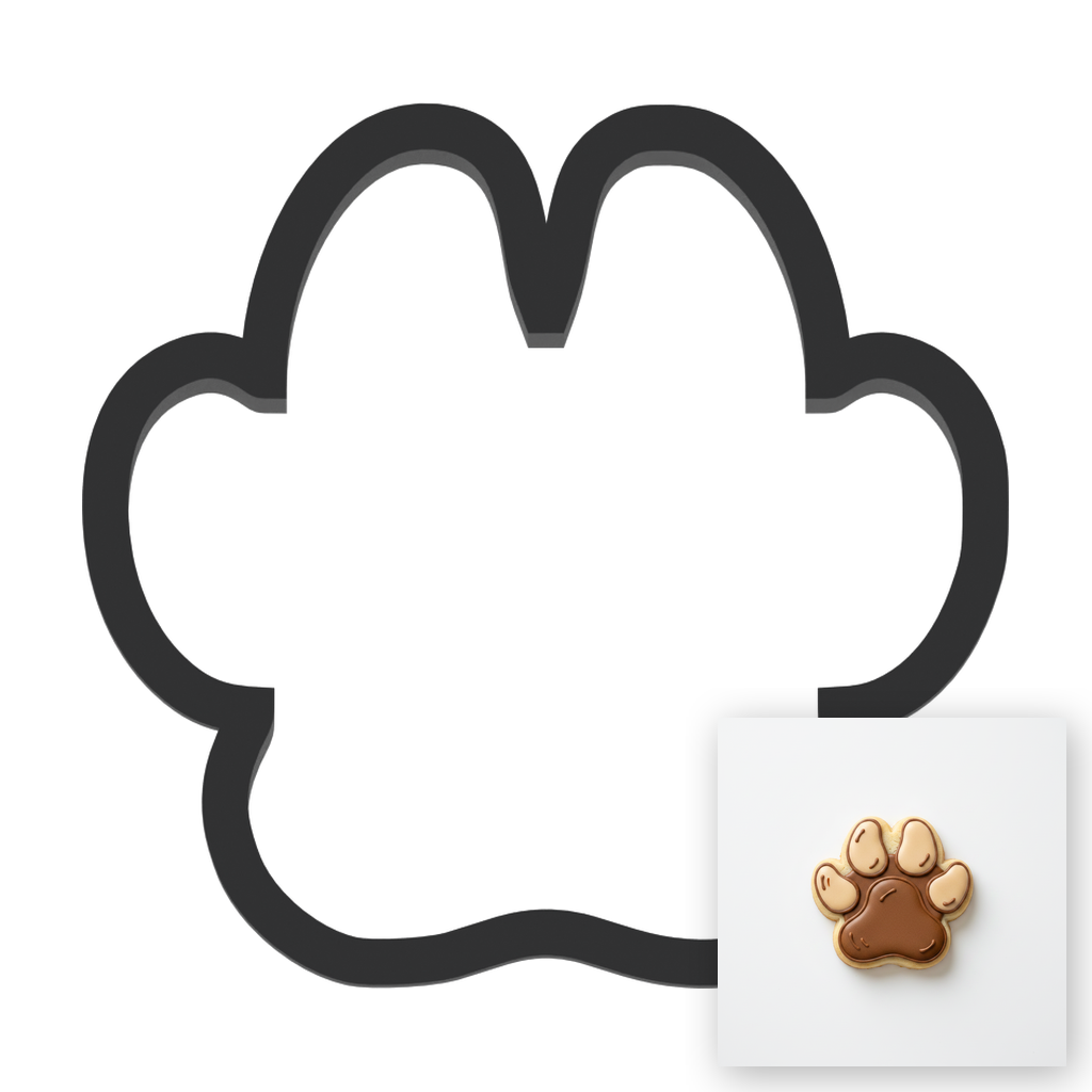 Dog Paw Cookie Cutter with Easy Push Design — main photo