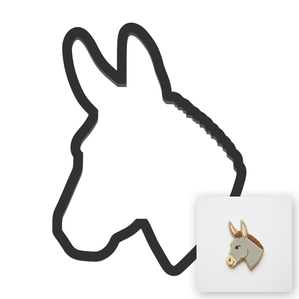 Donkey Head Cookie Cutter with Easy Push Design — main photo