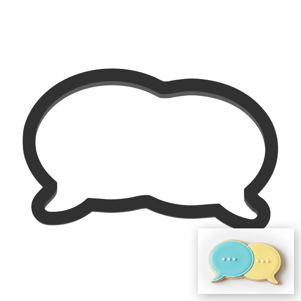 Double Speech Bubble Cookie Cutter with Easy Push Design — main photo