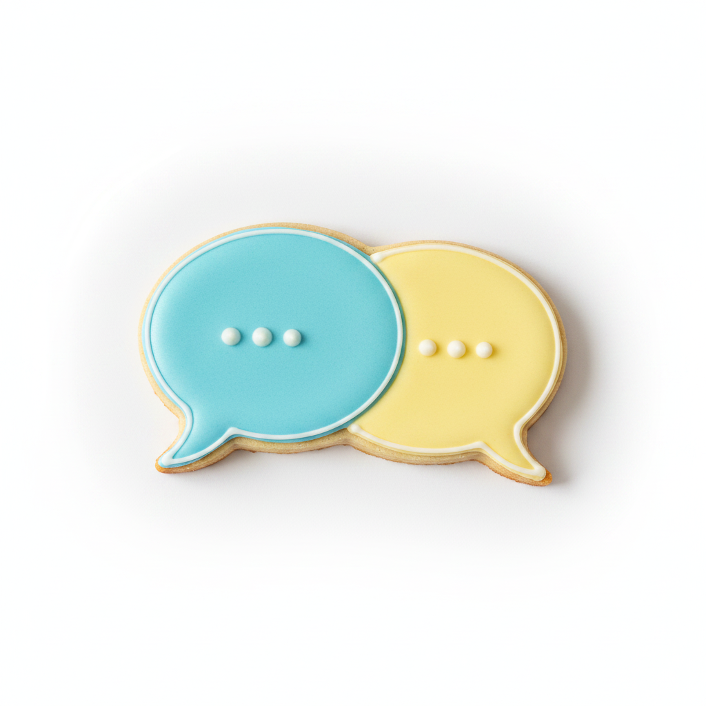 Double Speech Bubble Cookie Cutter with Easy Push Design — photo 2