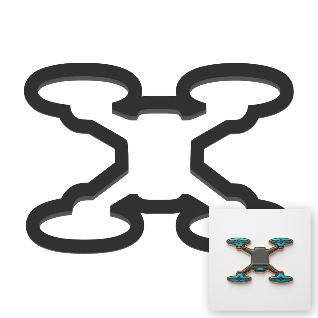 Drone Cookie Cutter with Easy Push Design — main photo