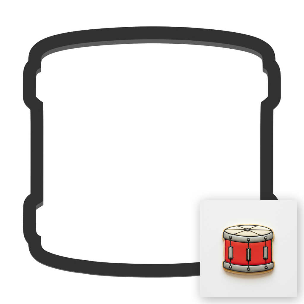 Drum Cookie Cutter with Easy Push Design — main photo