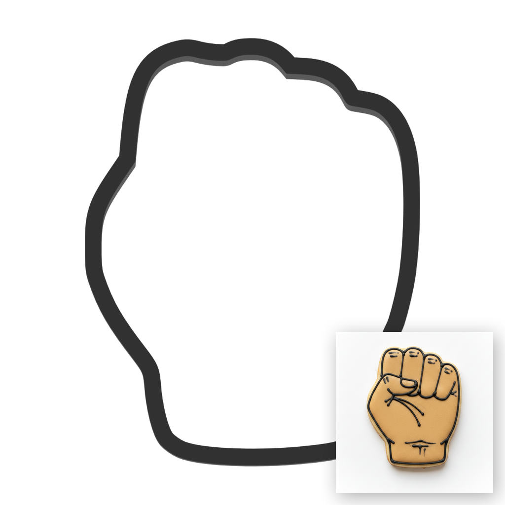 E Sign Language Cookie Cutter with Easy Push Design — main photo