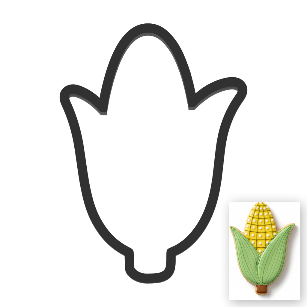 Ear Of Sweet Corn Cookie Cutter with Easy Push Design — main photo