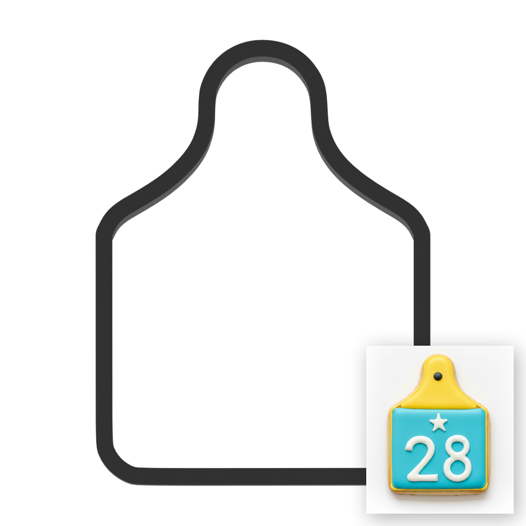 Ear Tag Cookie Cutter with Easy Push Design — main photo