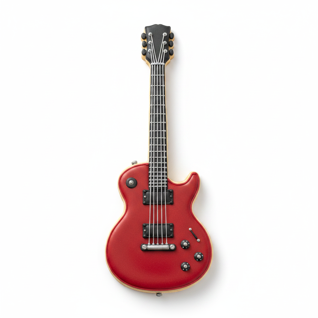 Electric Guitar Cookie Cutter with Easy Push Design — photo 2