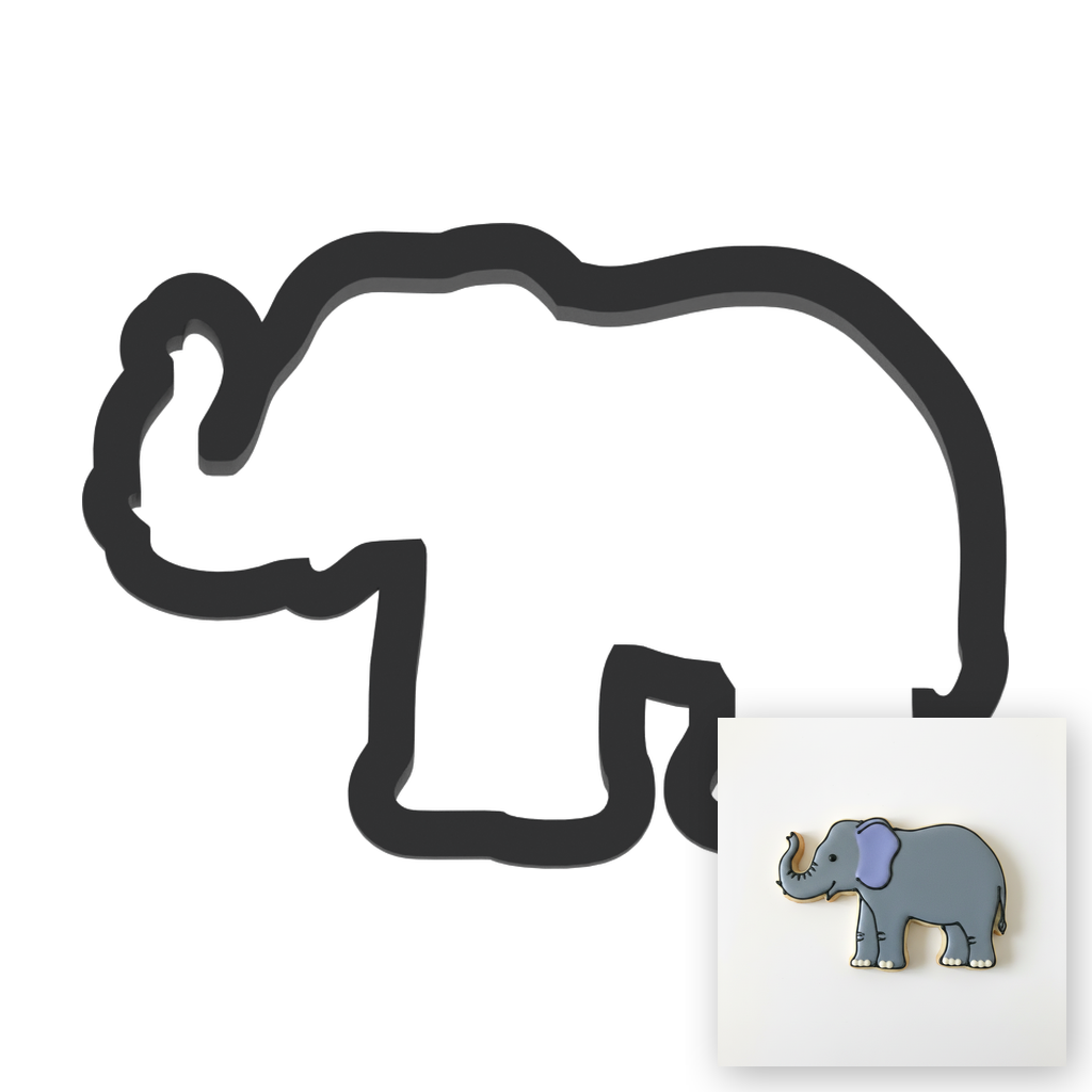 Elephant Cookie Cutter with Easy Push Design — main photo