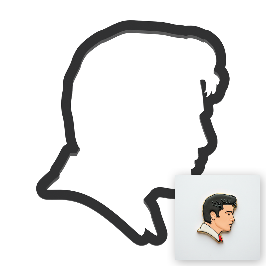 Elvis Cookie Cutter with Easy Push Design — main photo