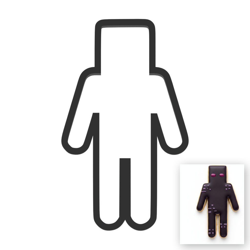 Enderman Cookie Cutter with Easy Push Design — main photo