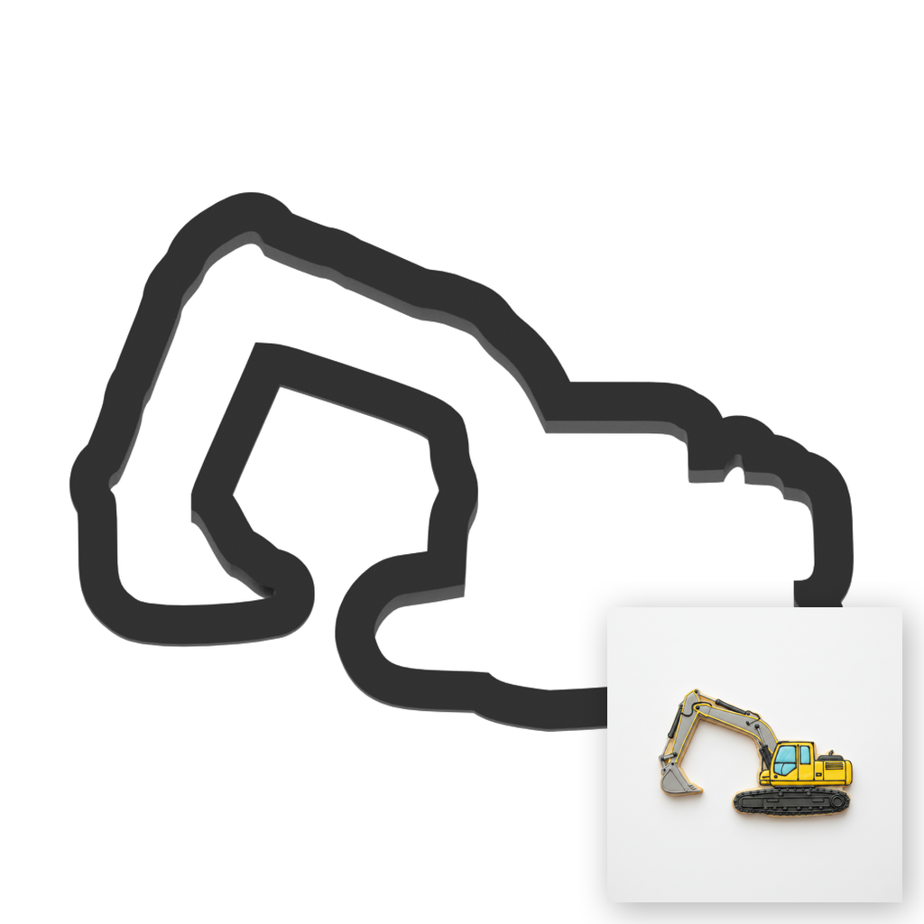 Excavator Cookie Cutter with Easy Push Design — main photo