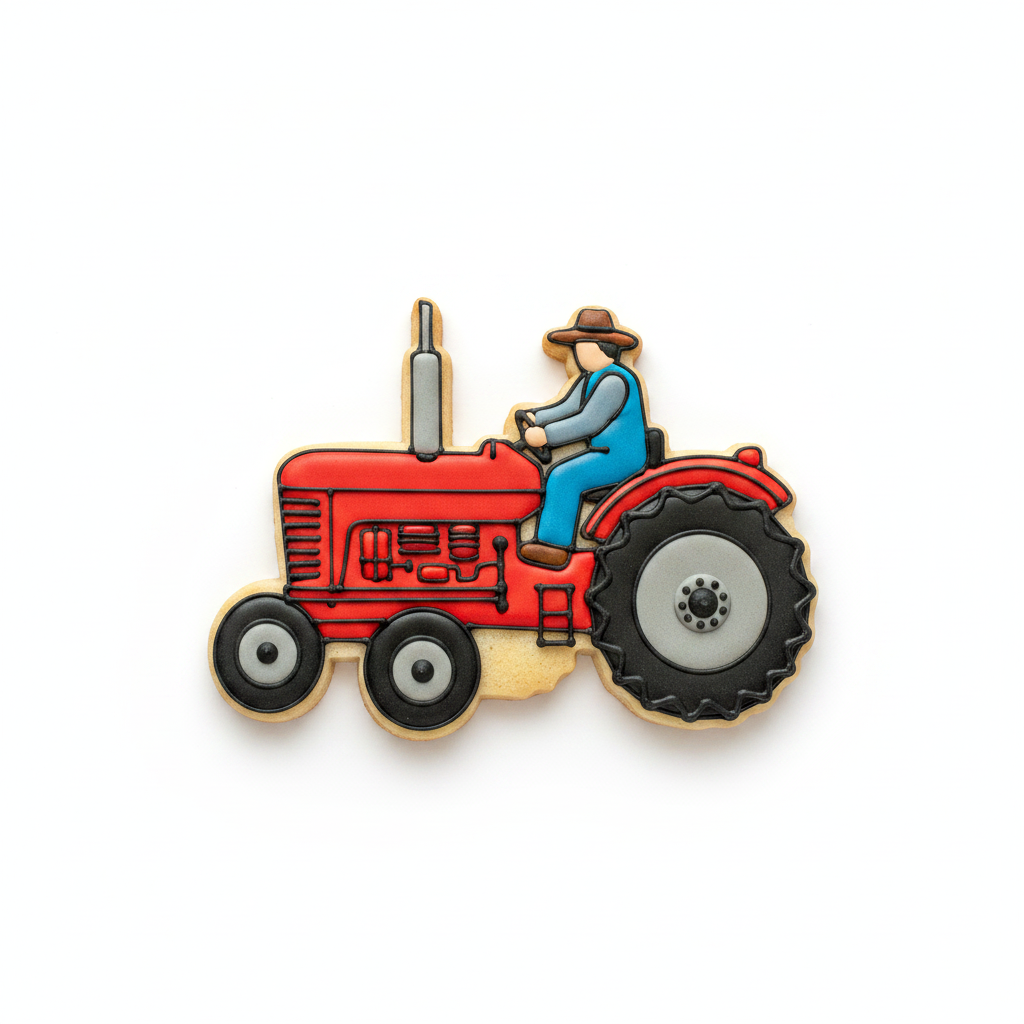 Farmer On A Tractor Cookie Cutter with Easy Push Design — photo 2