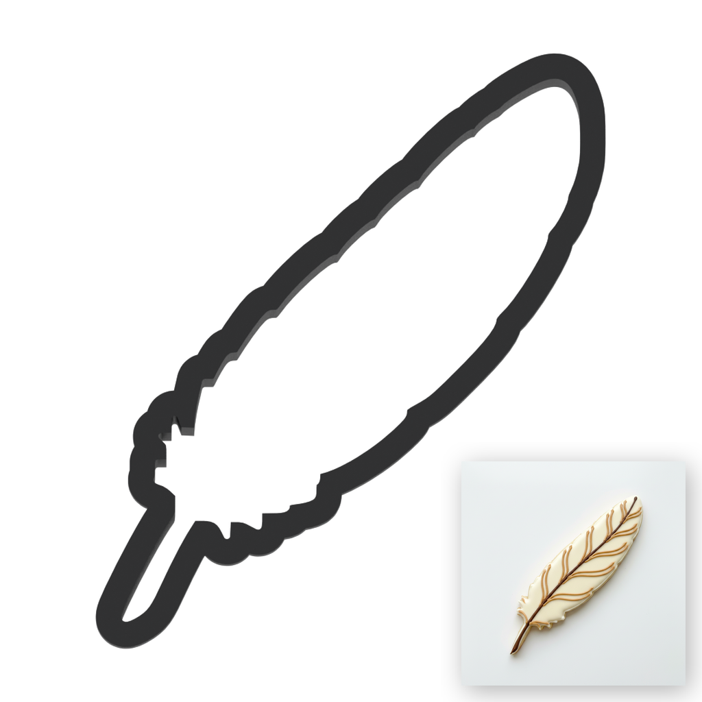 Feather Cookie Cutter with Easy Push Design — main photo