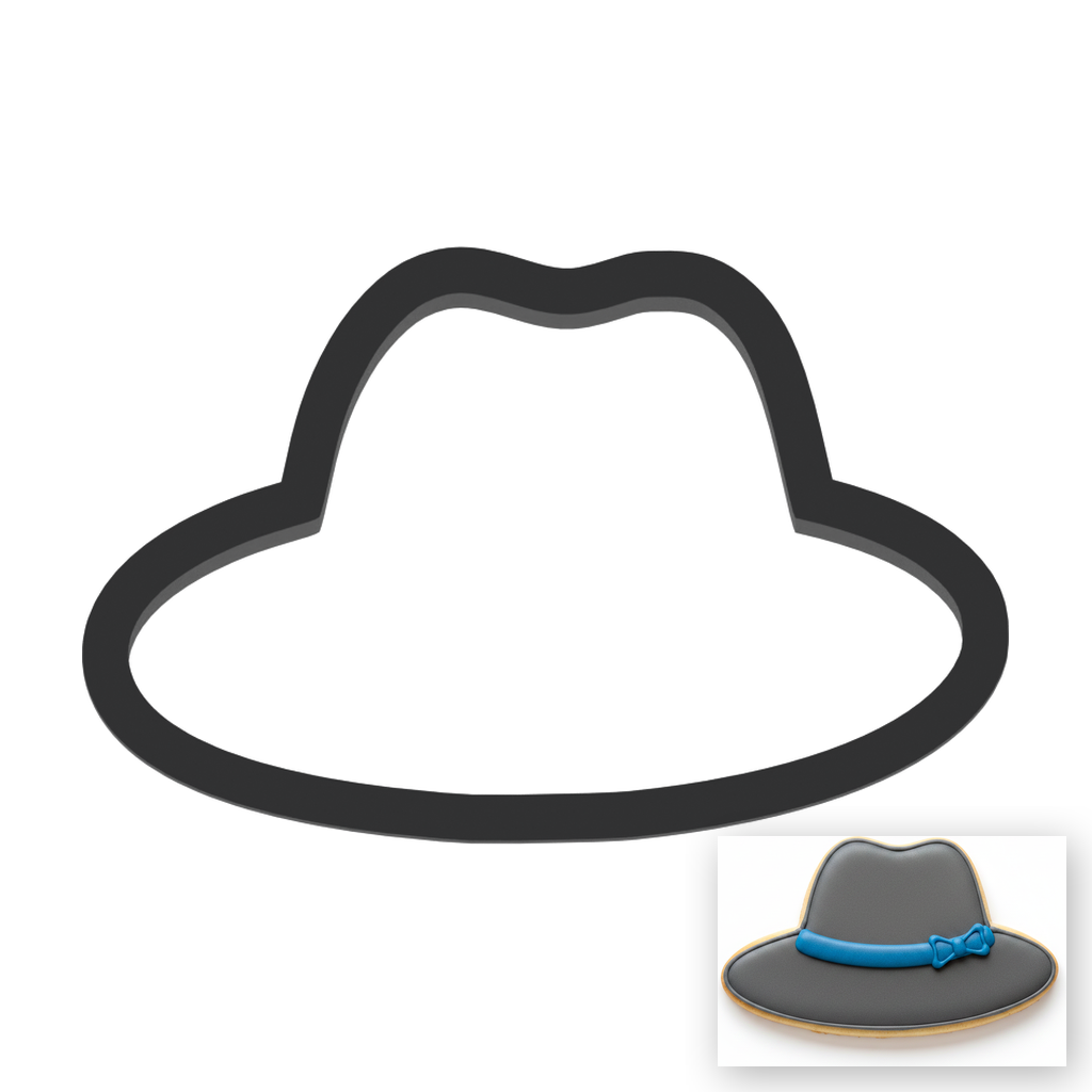Fedora Cookie Cutter with Easy Push Design — main photo