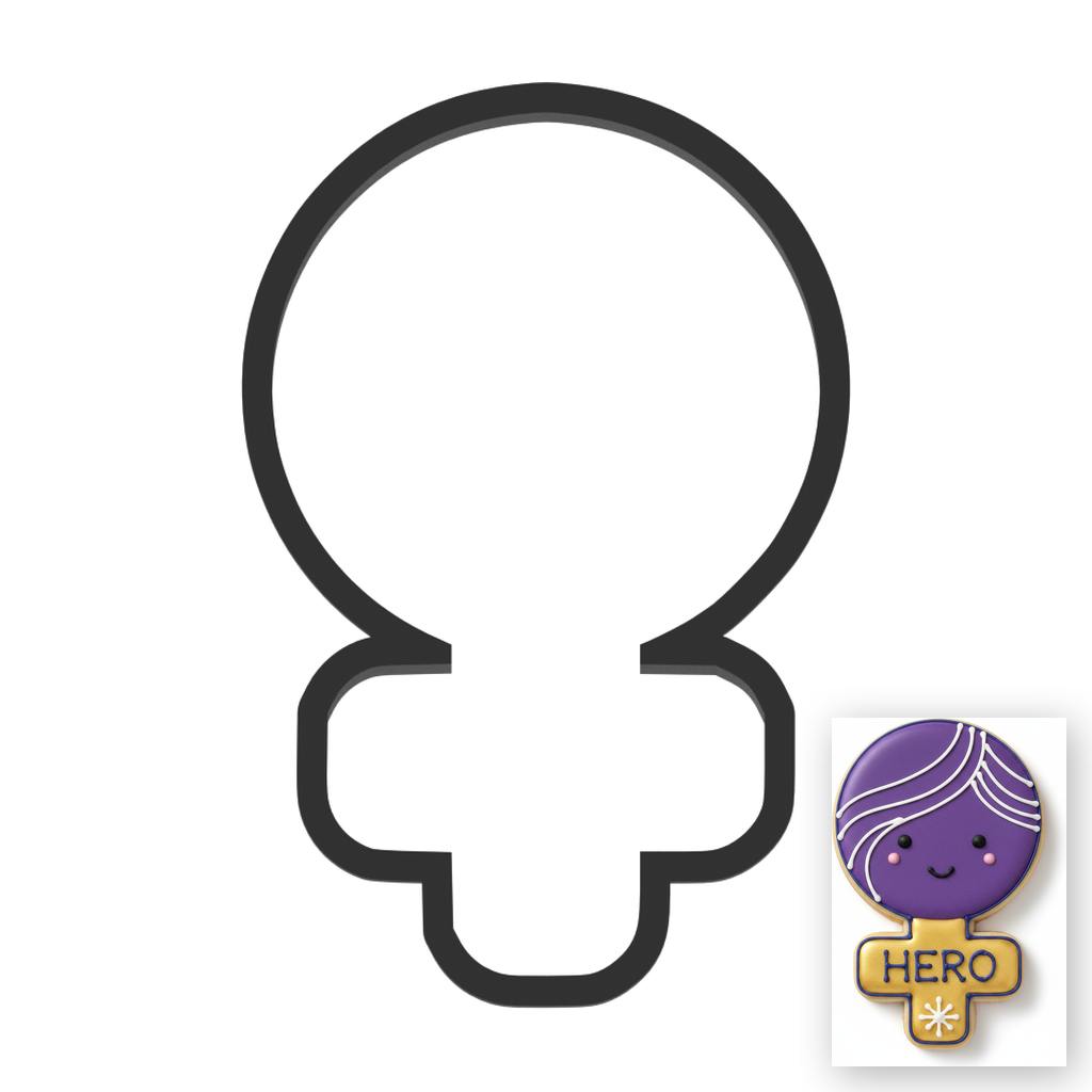Female Icon Cookie Cutter with Easy Push Design — main photo