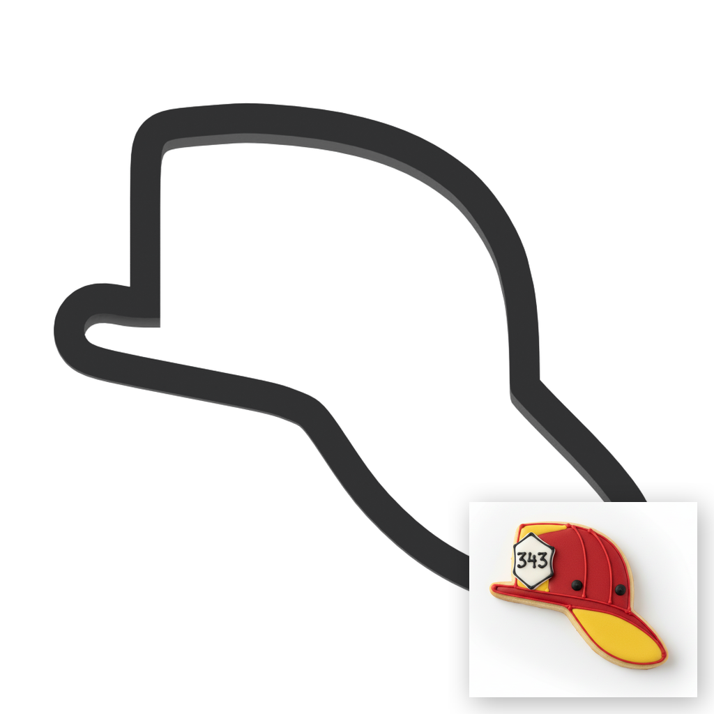 Firefighter Helmet Cookie Cutter with Easy Push Design — main photo
