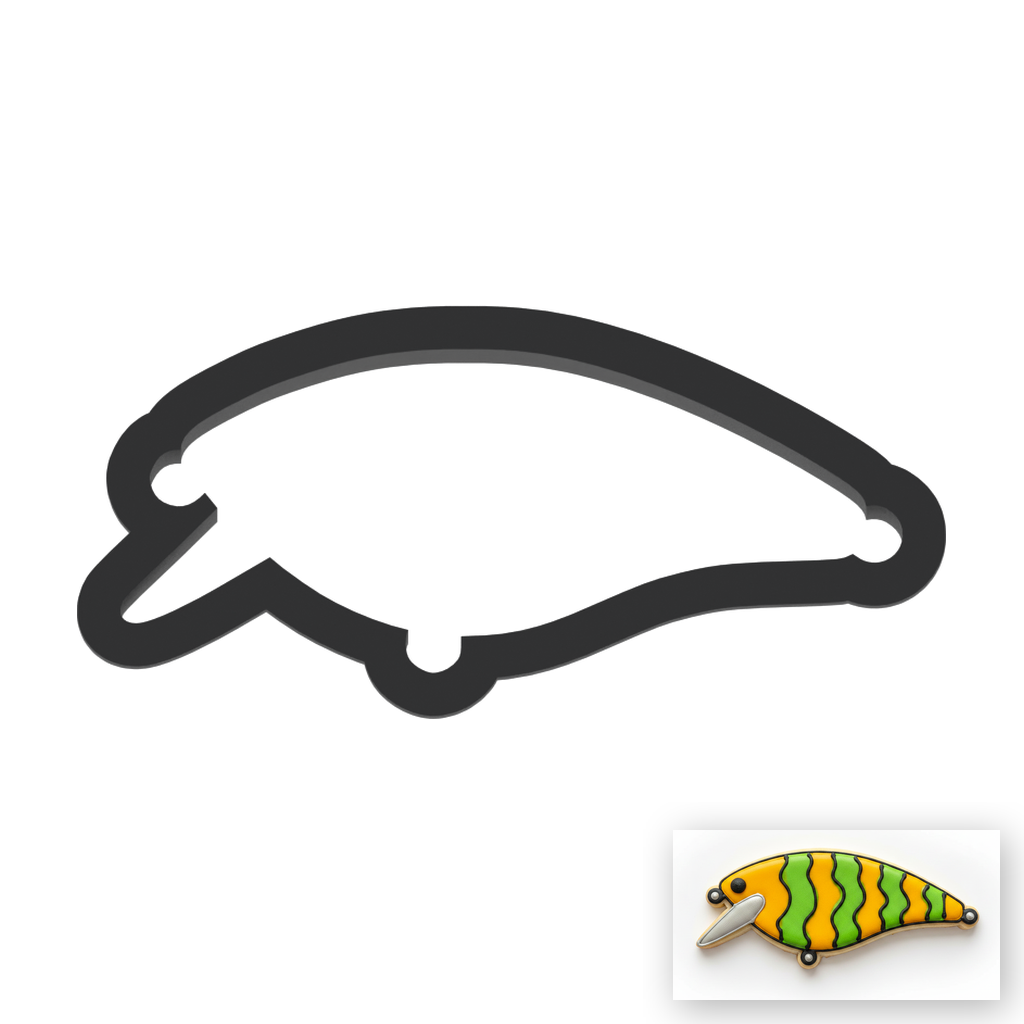 Fishing Lure Cookie Cutter with Easy Push Design — main photo