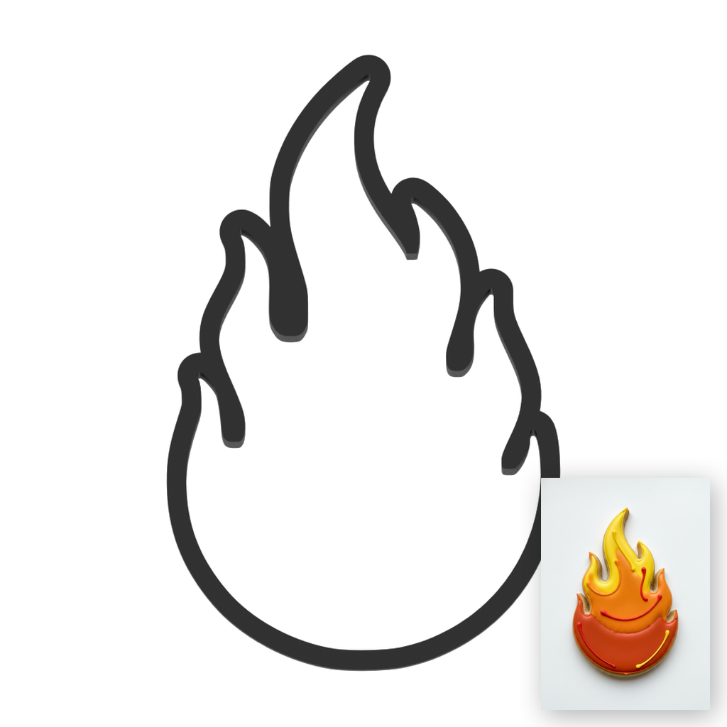 Flame Cookie Cutter with Easy Push Design — main photo