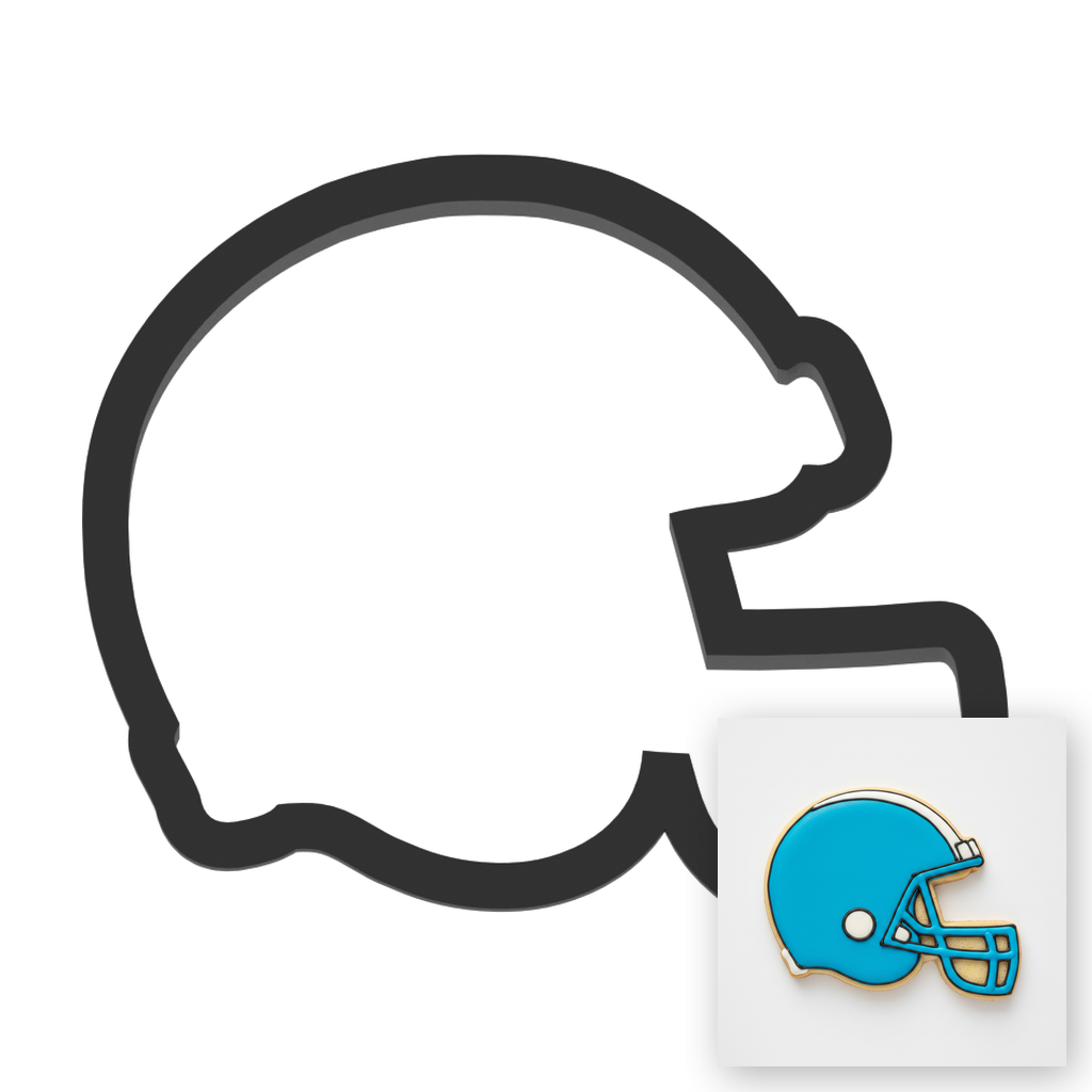 Football Helmet Cookie Cutter with Easy Push Design — main photo