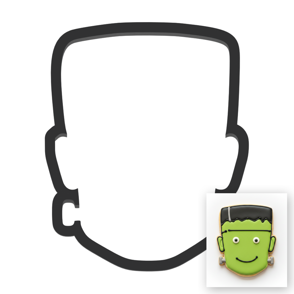 Frankenstein Head Cookie Cutter with Easy Push Design — main photo