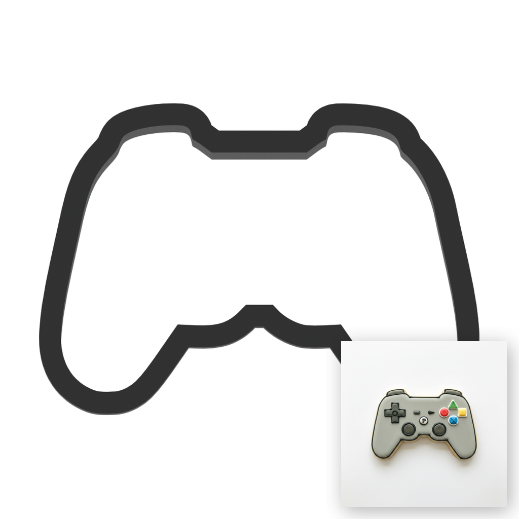 Game Controller Cookie Cutter with Easy Push Design — main photo