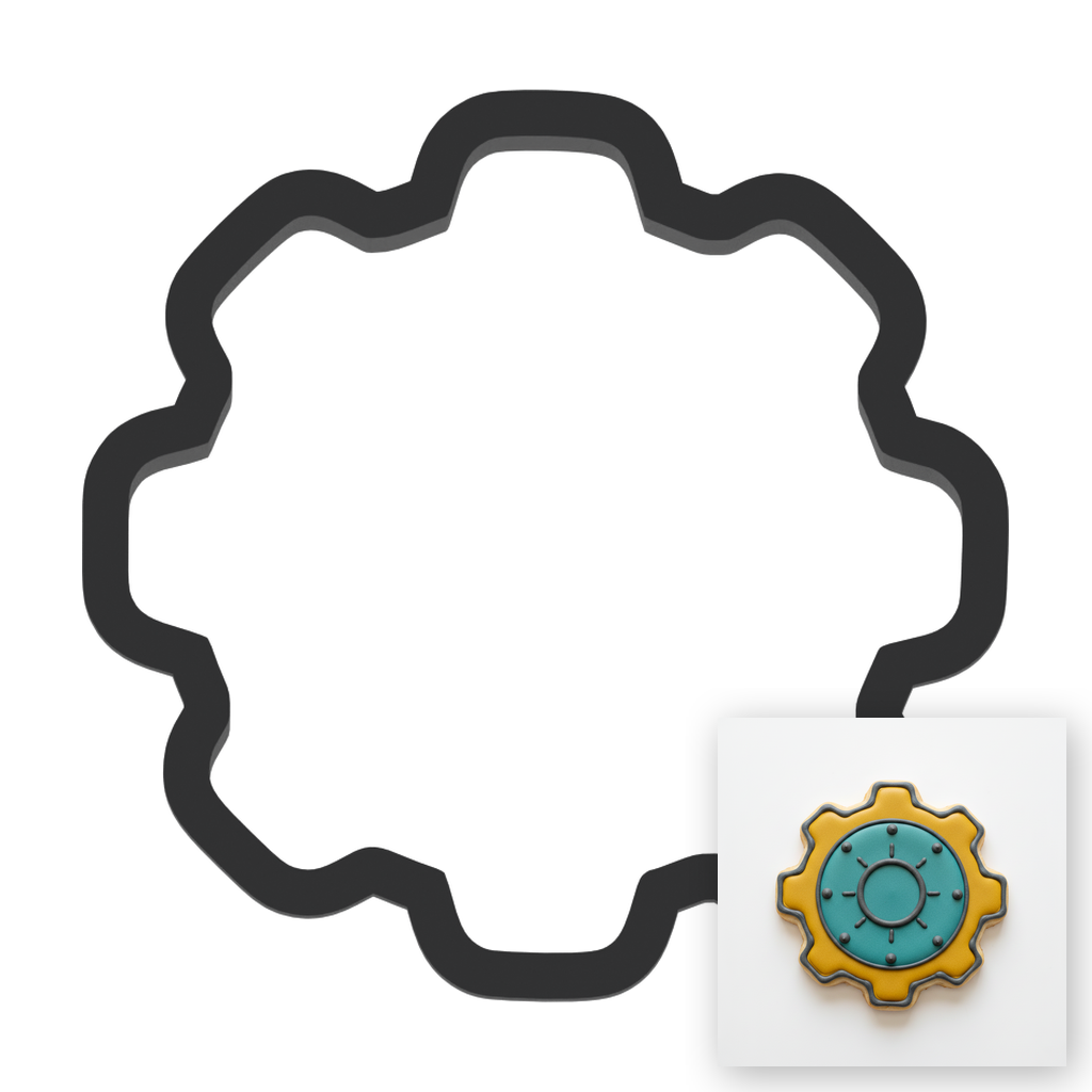 Gear Cookie Cutter with Easy Push Design — main photo