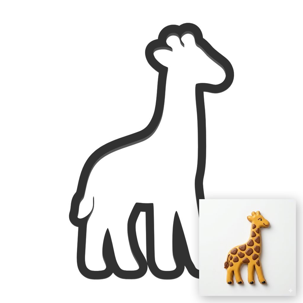 Giraffe Cookie Cutter with Easy Push Design — main photo