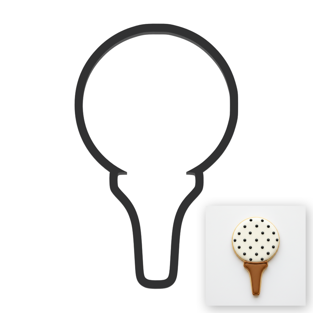 Golf Ball On Tee Cookie Cutter with Easy Push Design — main photo