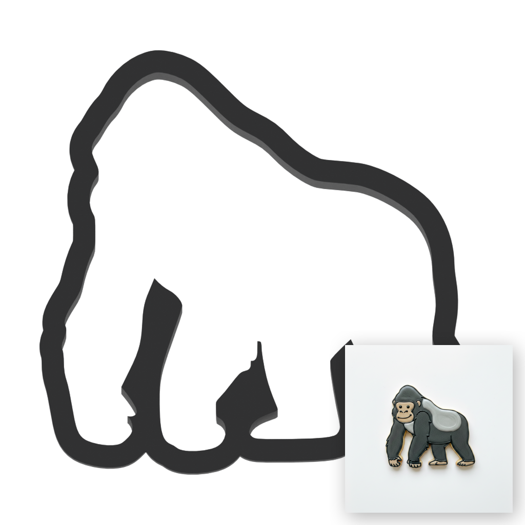 Gorilla Cookie Cutter with Easy Push Design — main photo