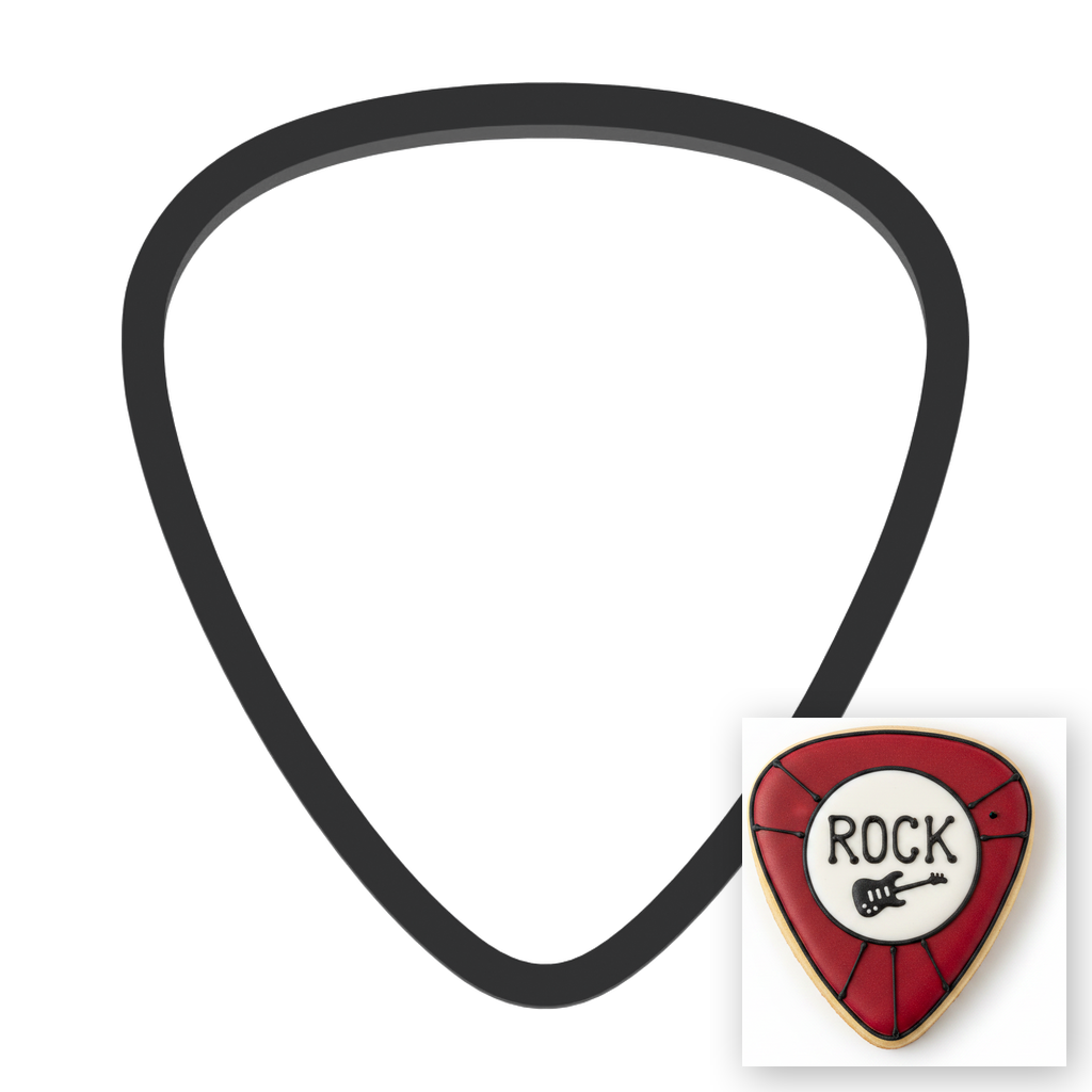 Guitar Pick Cookie Cutter with Easy Push Design — main photo