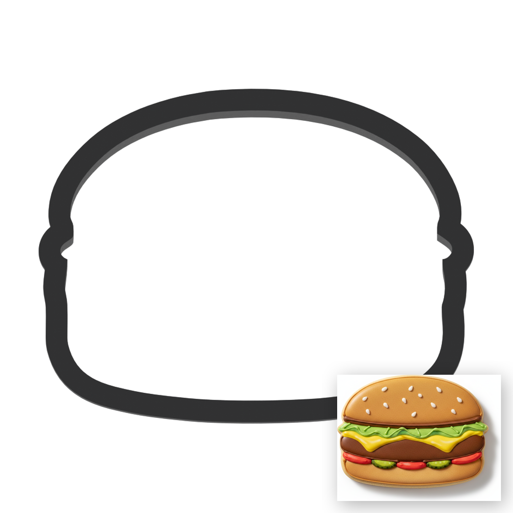 Hamburger Cookie Cutter with Easy Push Design — main photo
