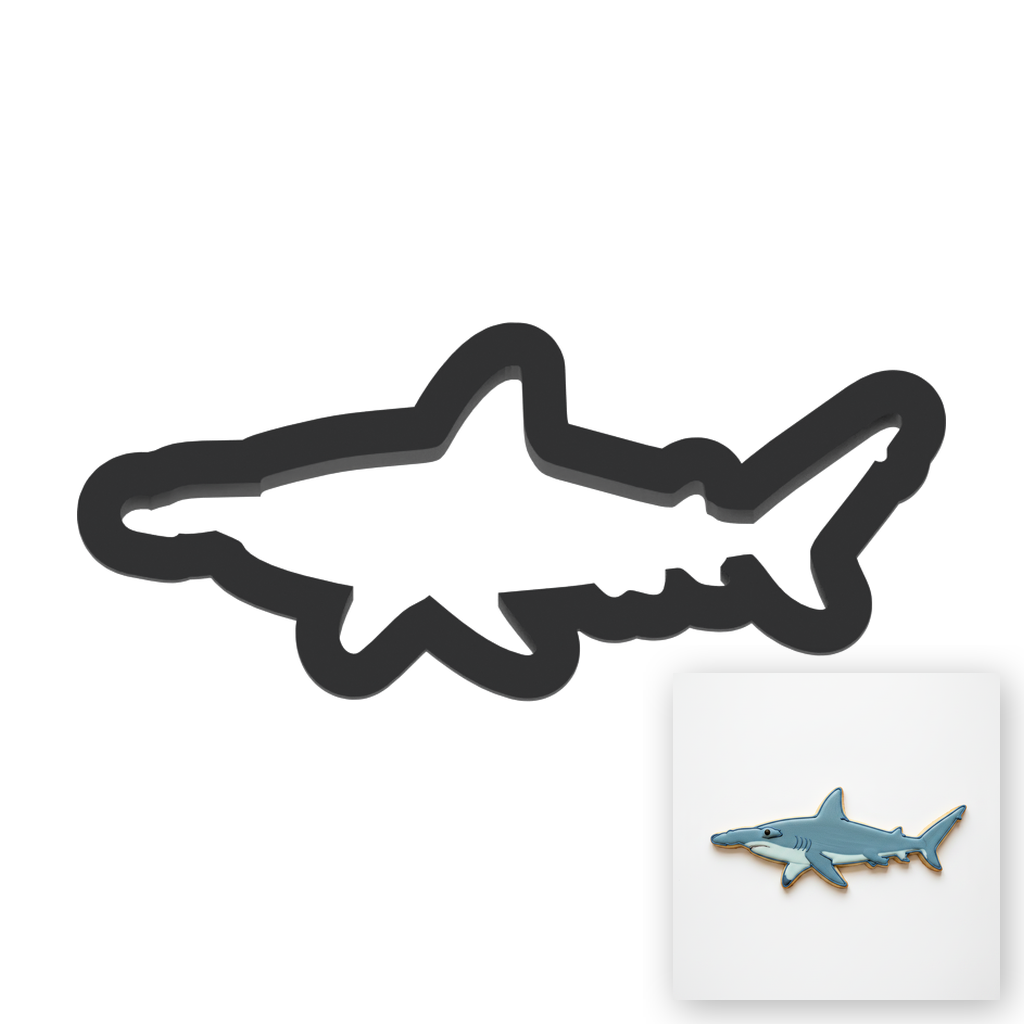 Hammerhead Shark Cookie Cutter with Easy Push Design — main photo