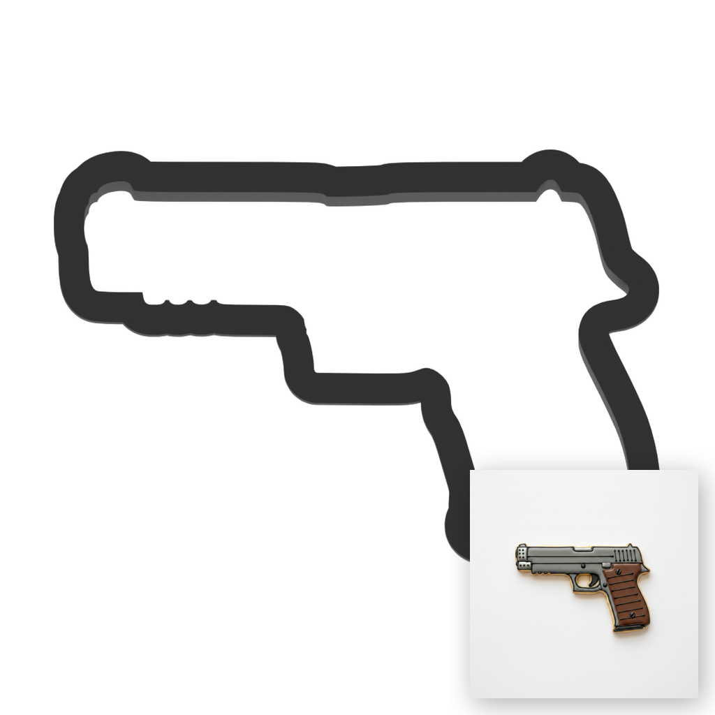 Handgun Cookie Cutter with Easy Push Design — main photo