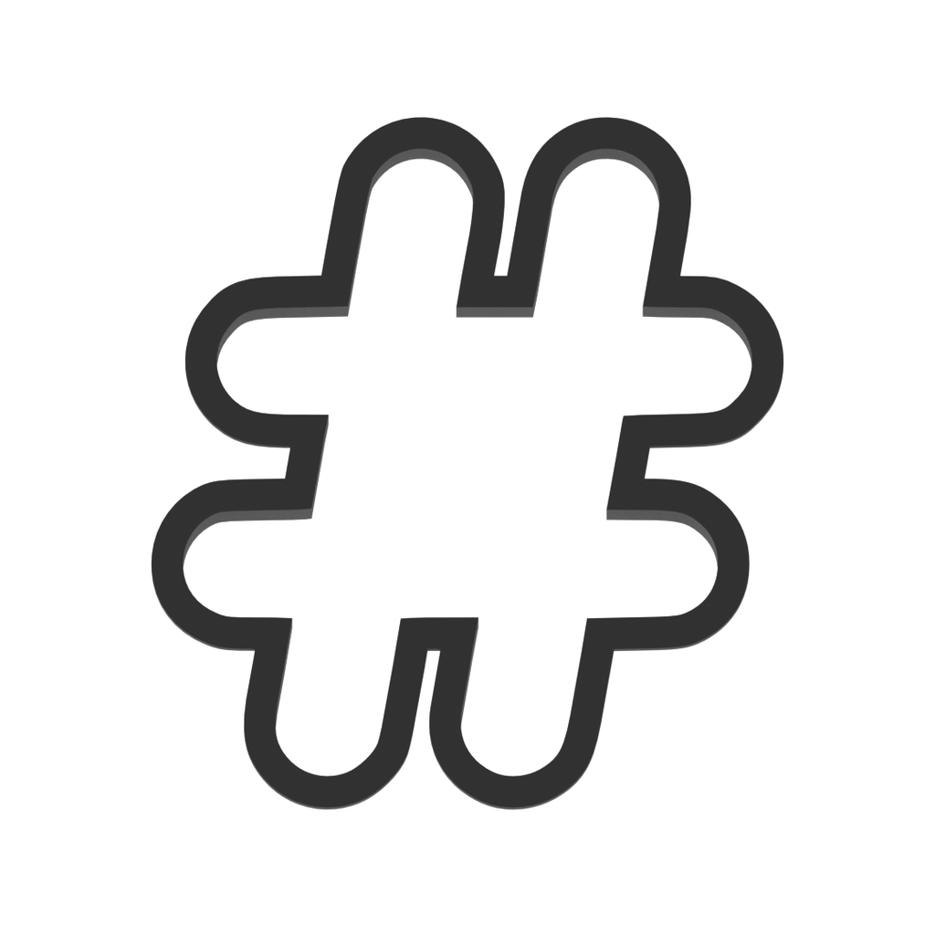 Hashtag Number Sign Cookie Cutter with Easy Push Design — photo 3